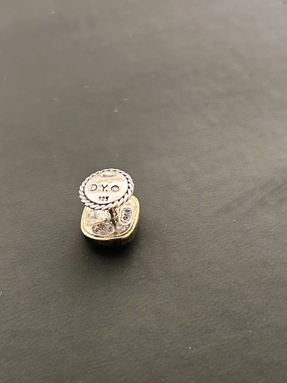 Authentic Vintage David Yurman 18k Gold & Sterling Silver Pavé Diamond Dress Set